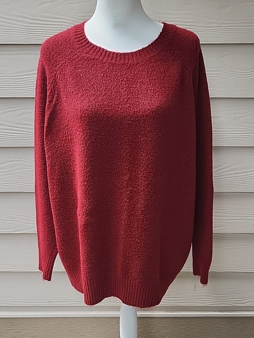 Torrid Red Crewneck Sweater Size 1X Long Sleeve Ribbed Trim